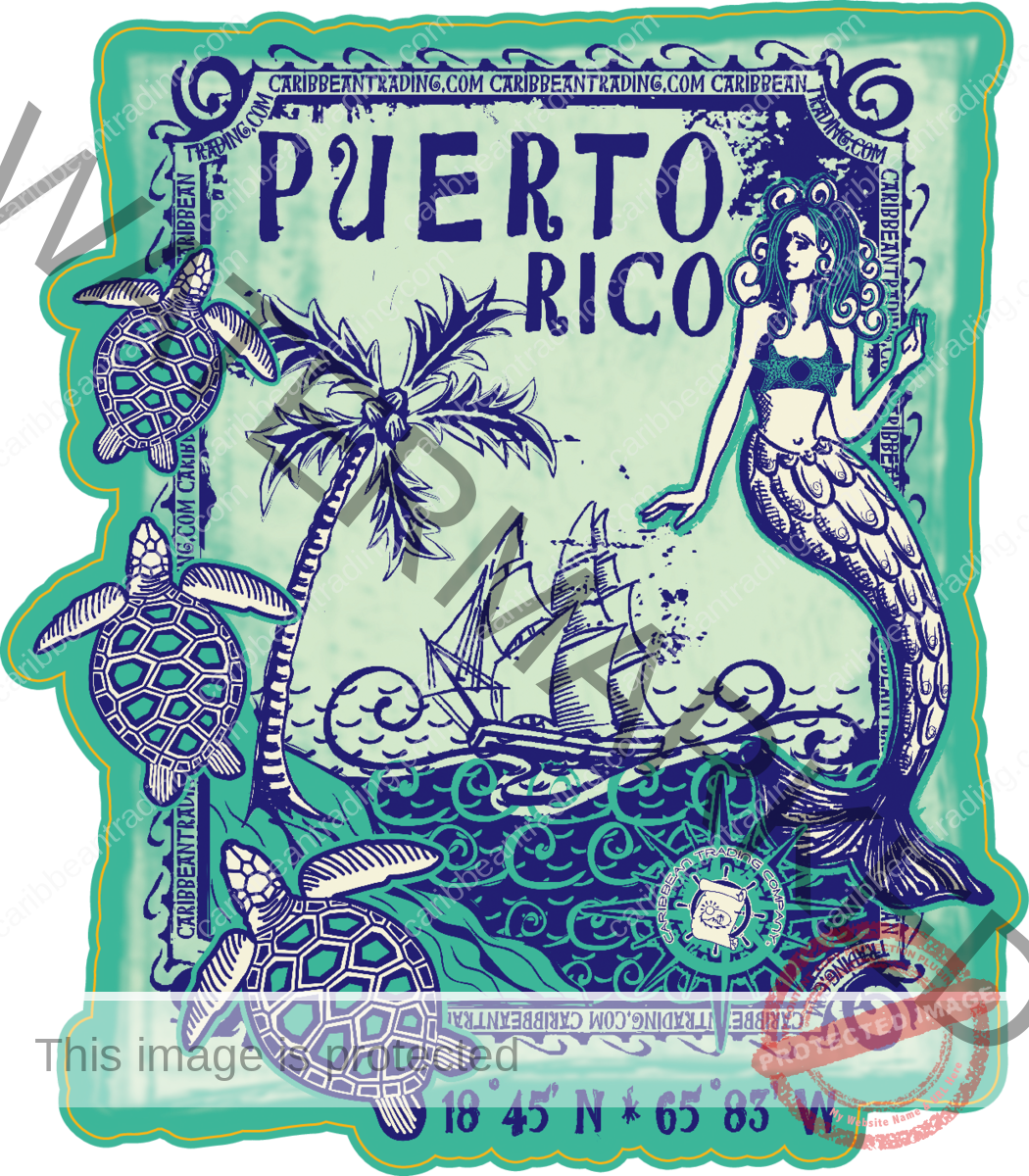Mermaid Puerto Rico Sticker