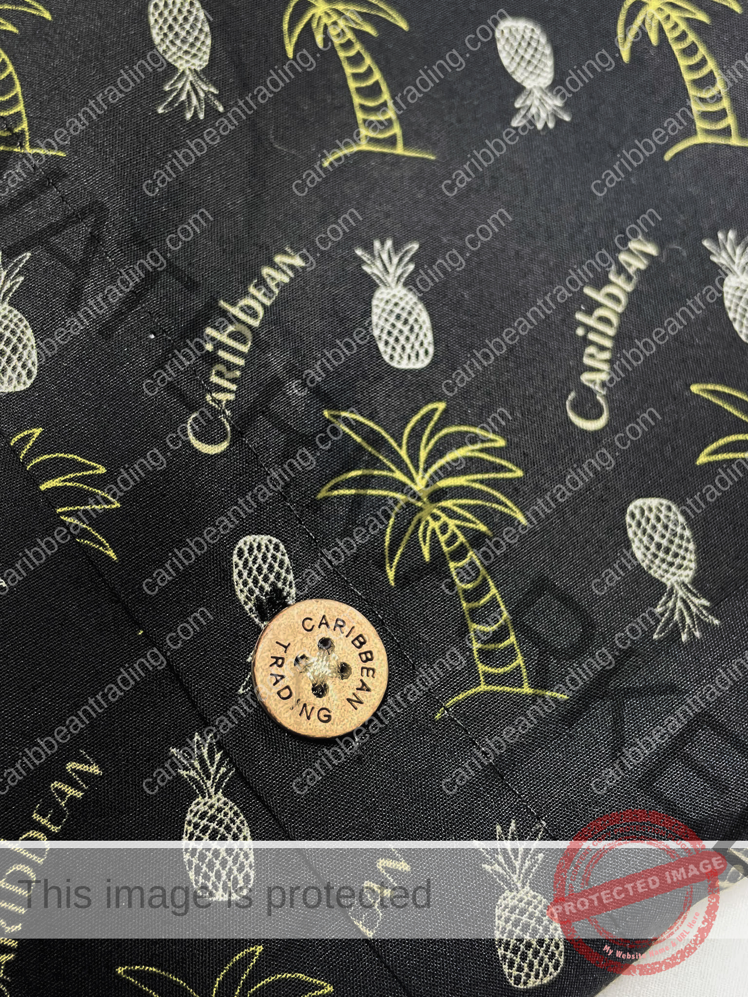Pineapple-Palms-Caribbean-Button Down Shirt - Image 3