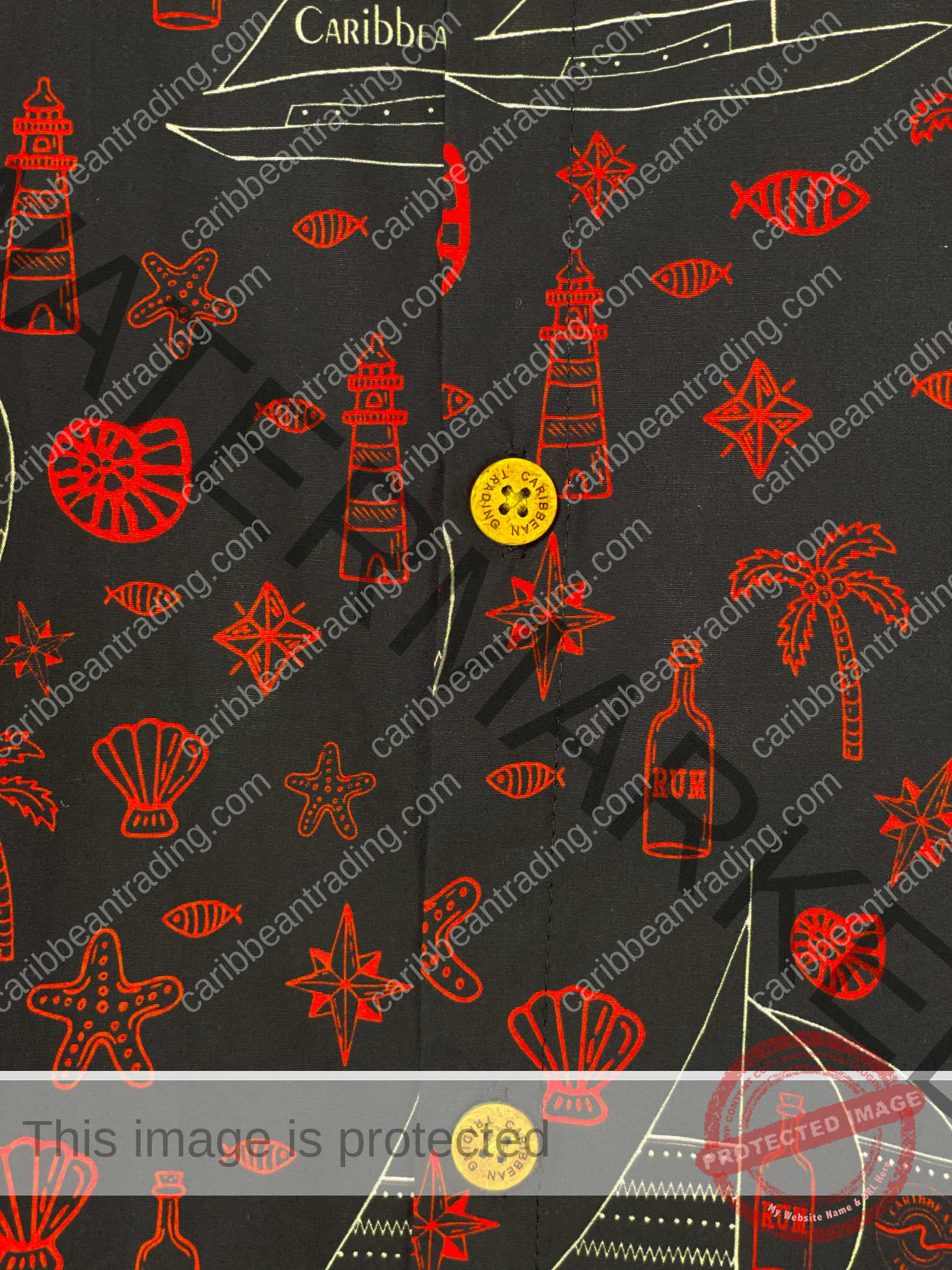 Sailboat- Caribbean-Button Down Shirt - Image 2