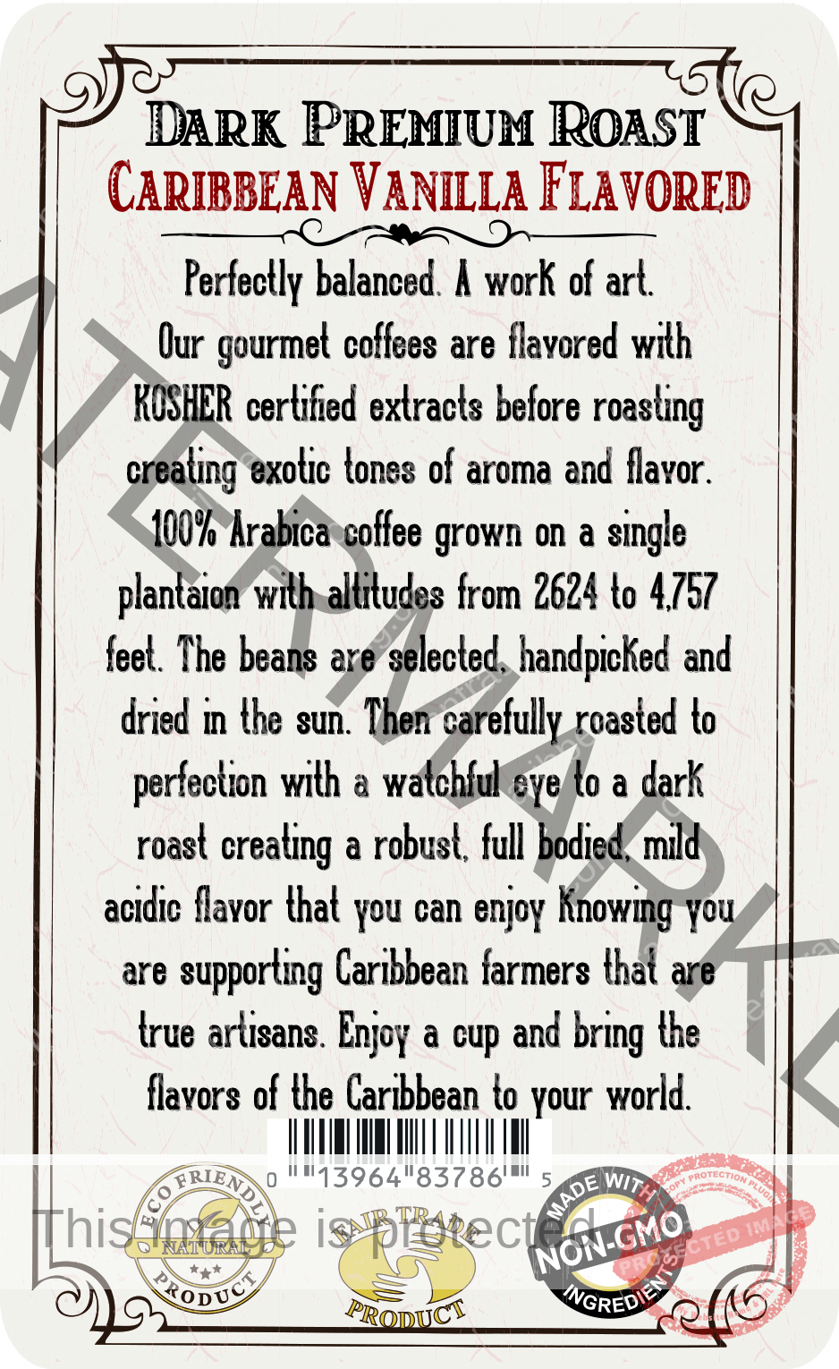 Dominican Single Origin Arabica Coffee Caribbean Vanilla Flavored 8.8 oz. - Image 3