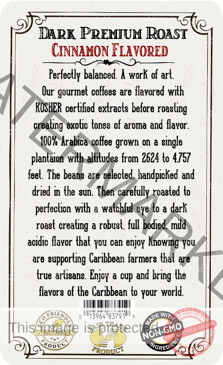 Dominican Single Origin Arabica Coffee Cinnamon Flavored 8.8 oz. - Image 3