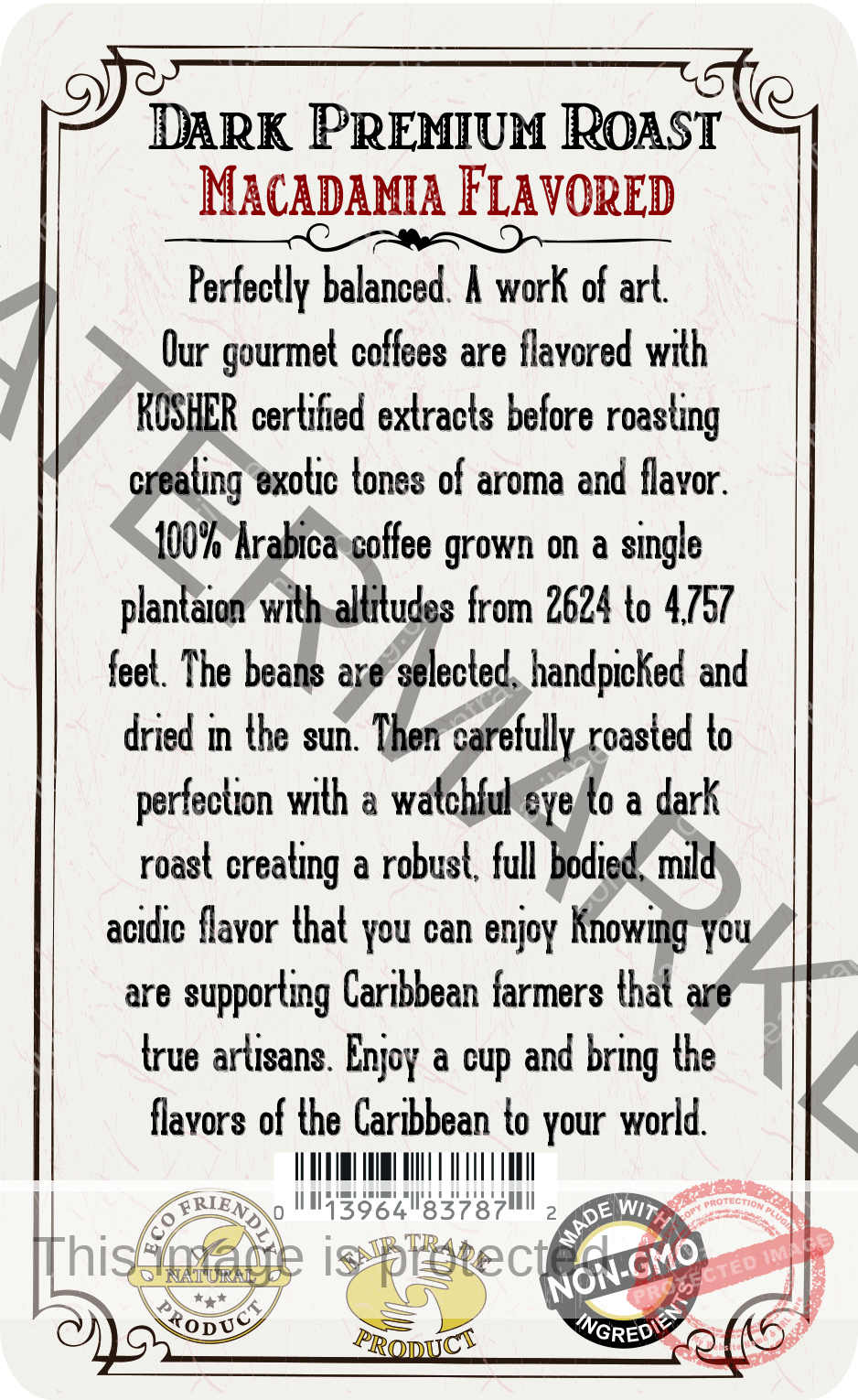 Dominican Single Origin Arabica Macadamia Flavored 8.8 oz. - Image 3