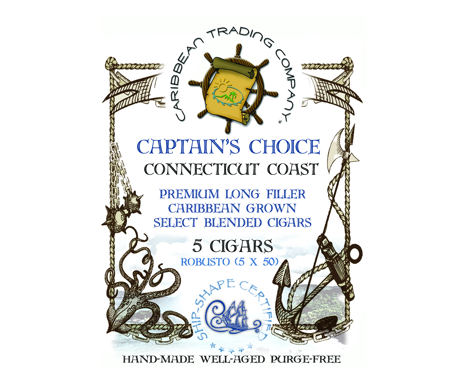 Captain's Choice Connecticut Shade Robusto Cigar (5 x 50) 5 Pack - Image 6