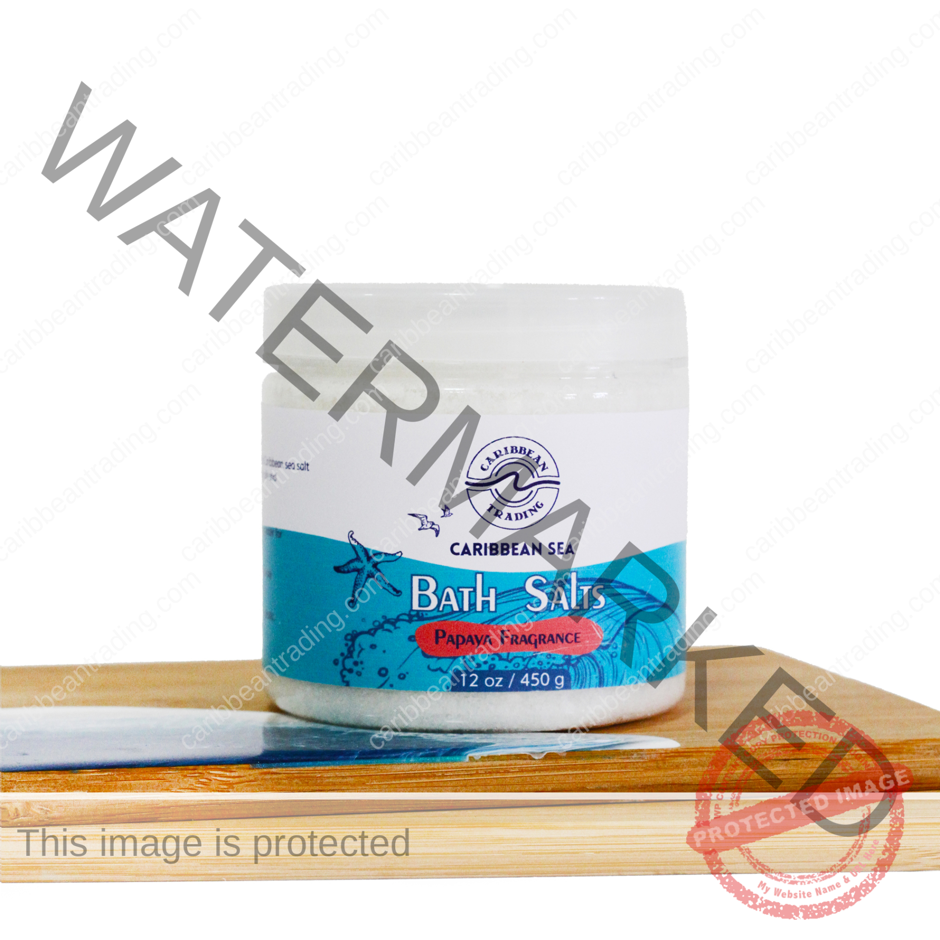 Caribbean Sea Bath Salts w/Papaya 12 oz.