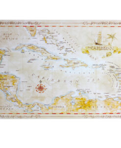 Antiqued Caribbean Islands Map - Small