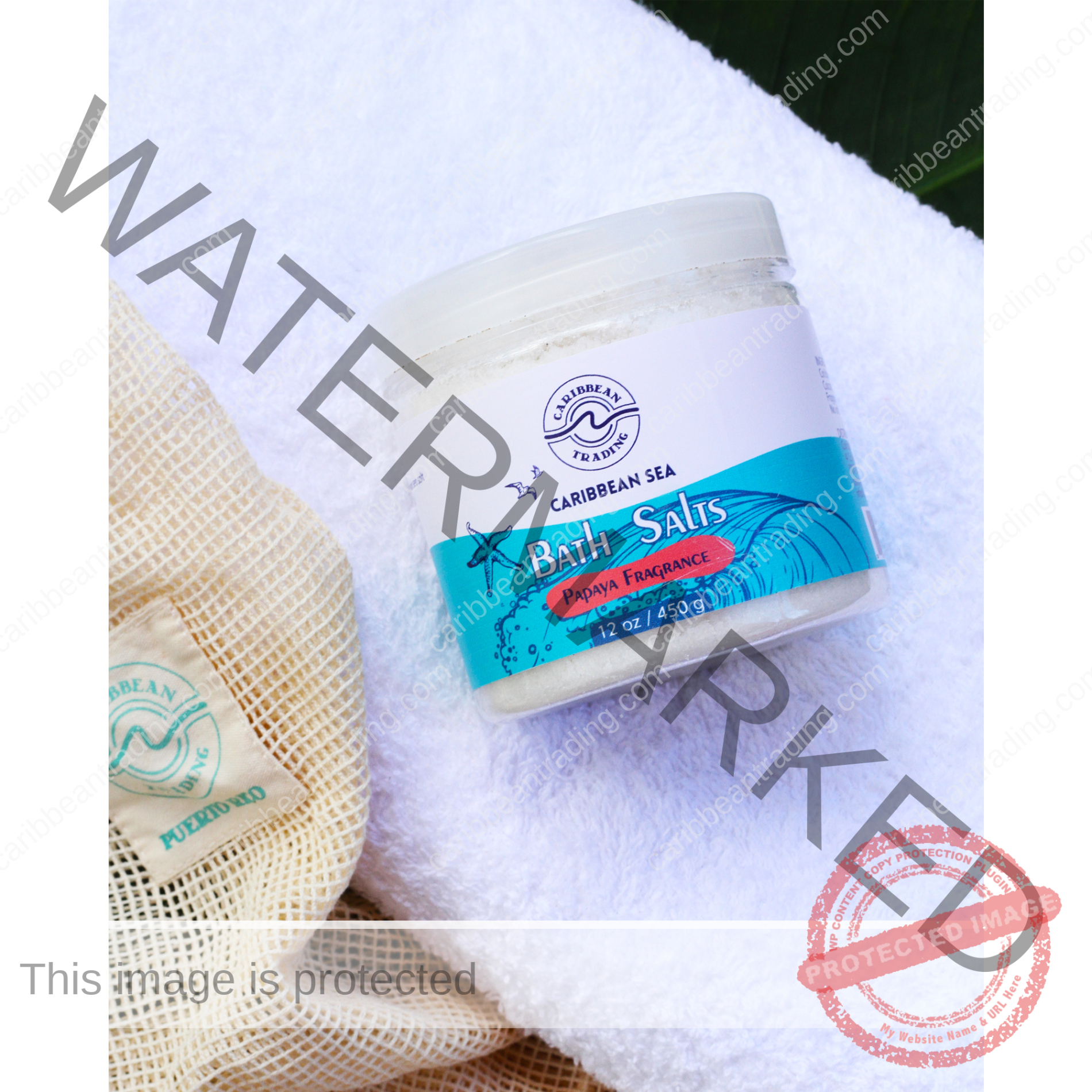 Caribbean Sea Bath Salts w/Papaya 12 oz. - Image 2