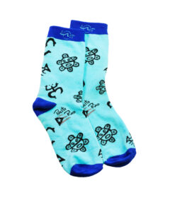 Tropical Socks Blue Taino Symbols