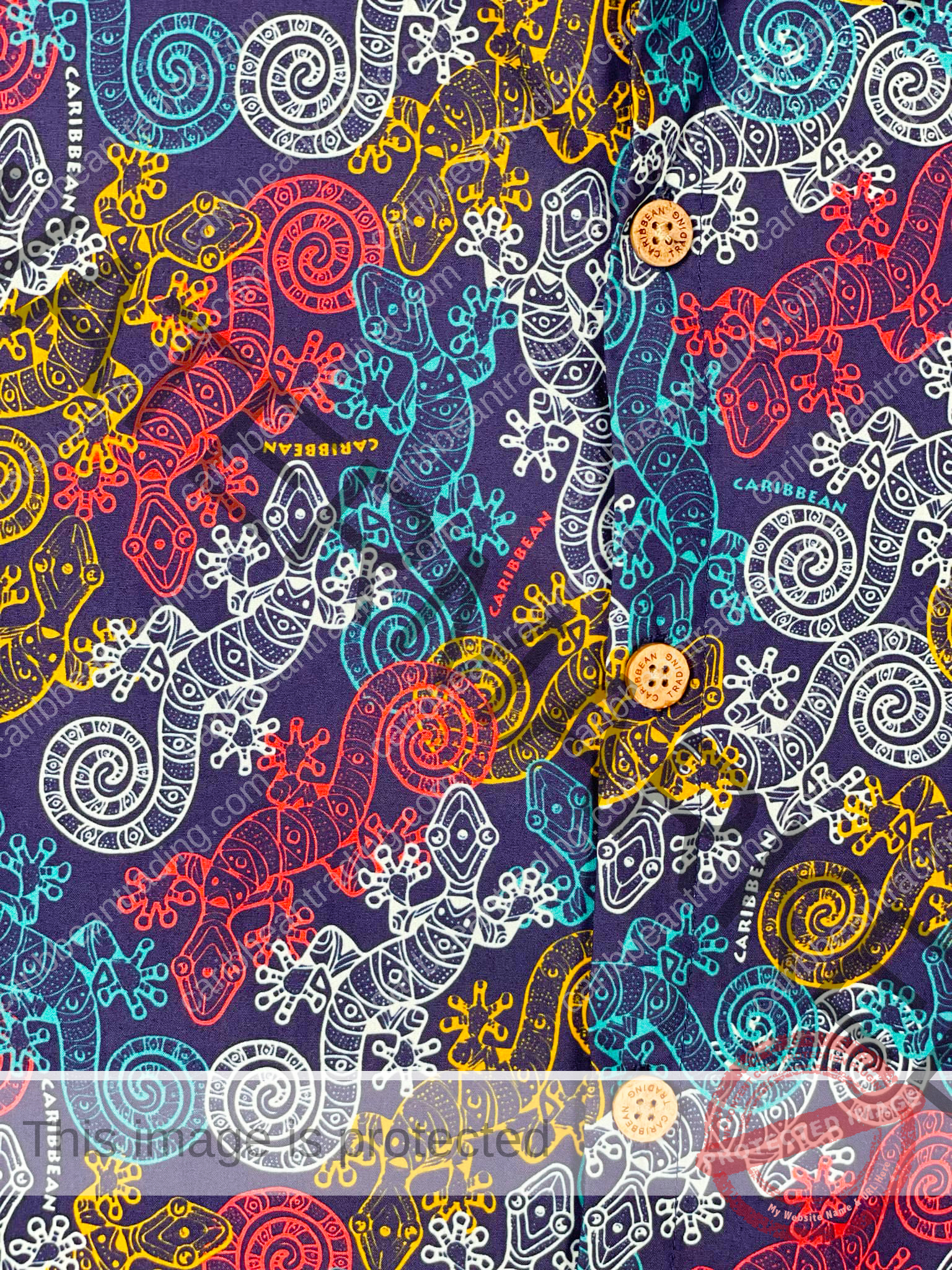 Gecko-Caribbean-Button Down Shirt - Image 2