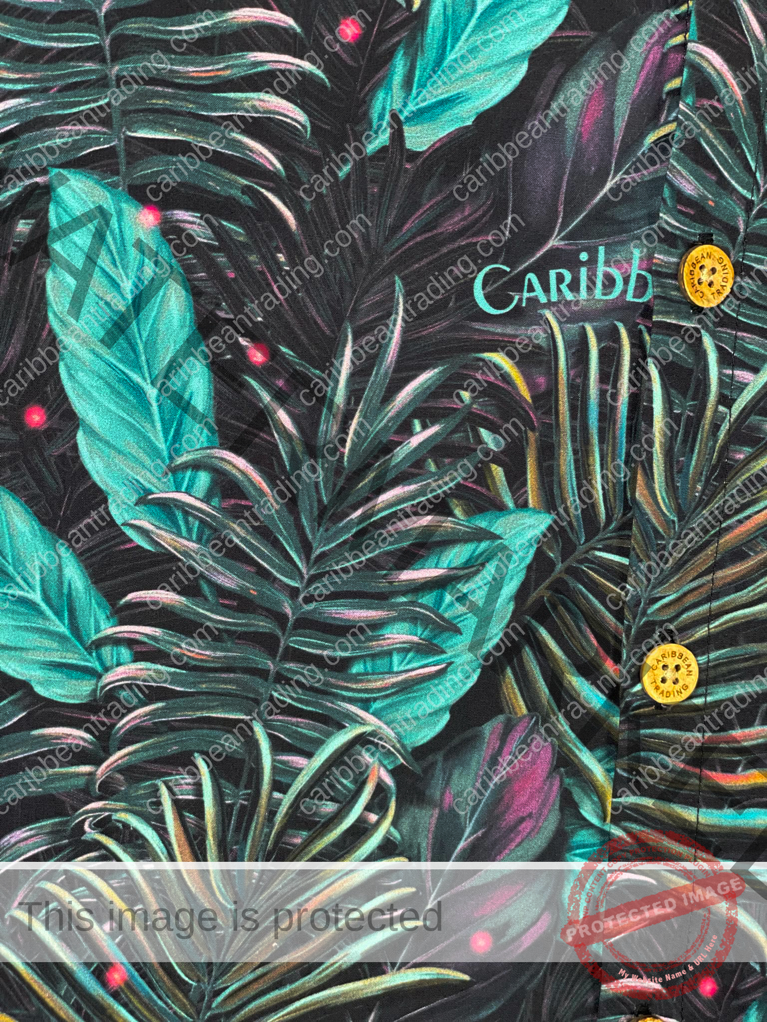 Leaves-Caribbean- Button Down Shirt - Image 2