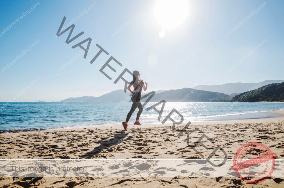 running in the beach