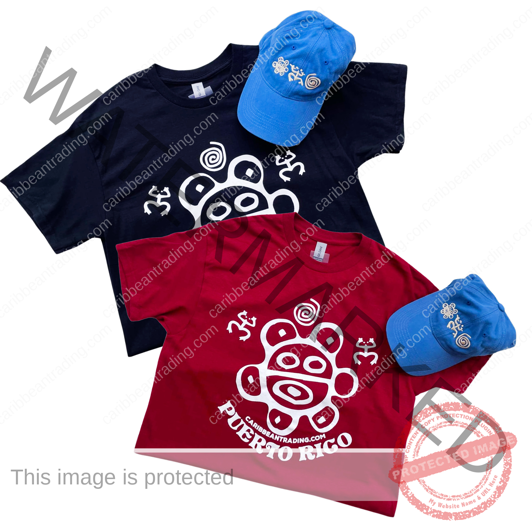 T-shirt-cap combo Taino Symbols