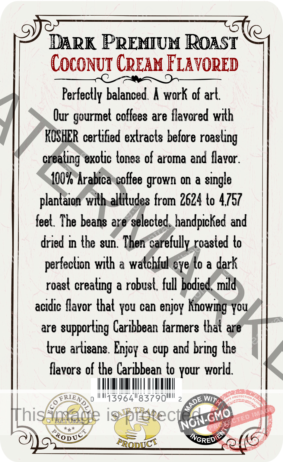 Dominican Single Origin Arabica Coconut Cream Flavored 8.8 oz. - Image 3