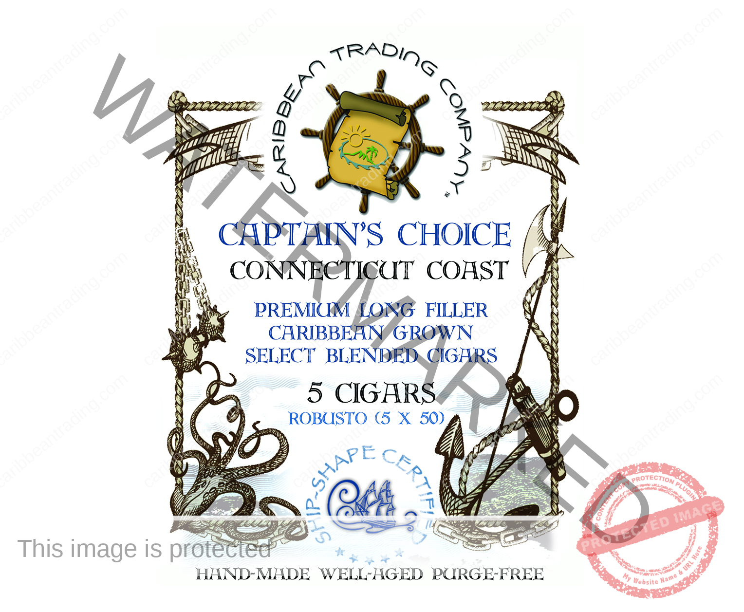 Captain's Choice Connecticut Shade Robusto Cigar (5 x 50) 5 Pack - Image 6