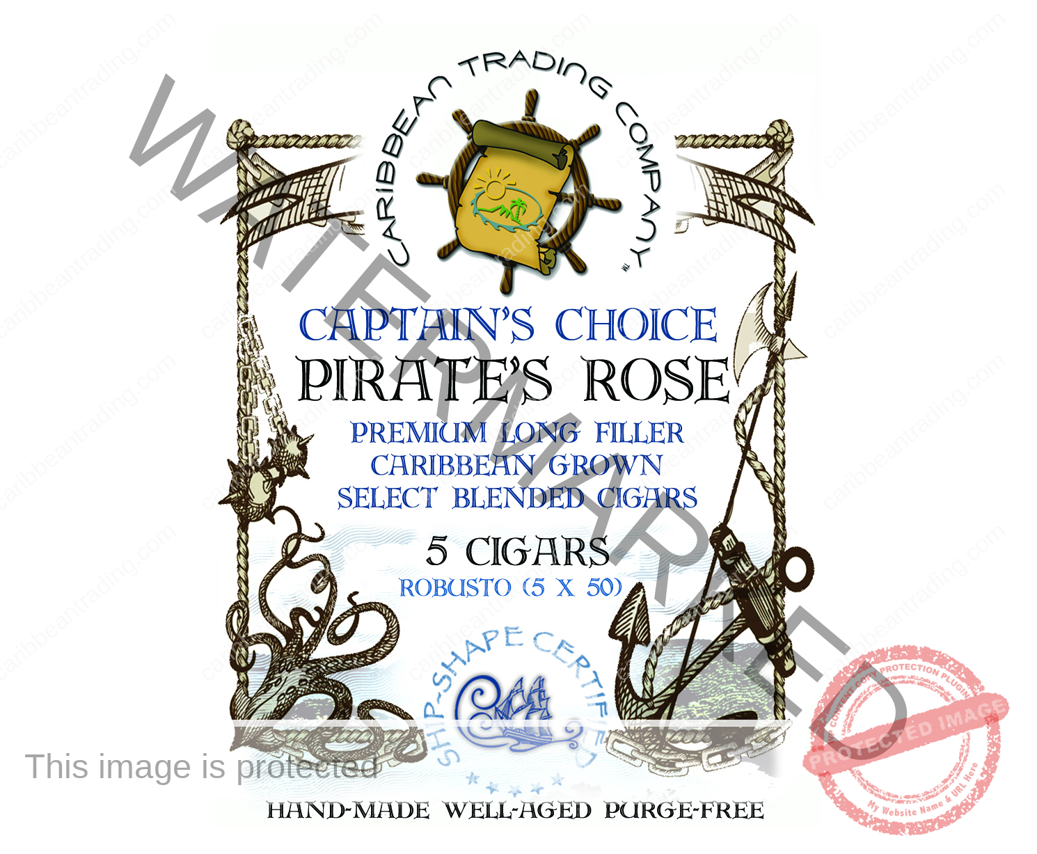 Captain's Choice Pirate's Rose Habano Rosado Canon Cigar (6x60) - 5 Pack - Image 6