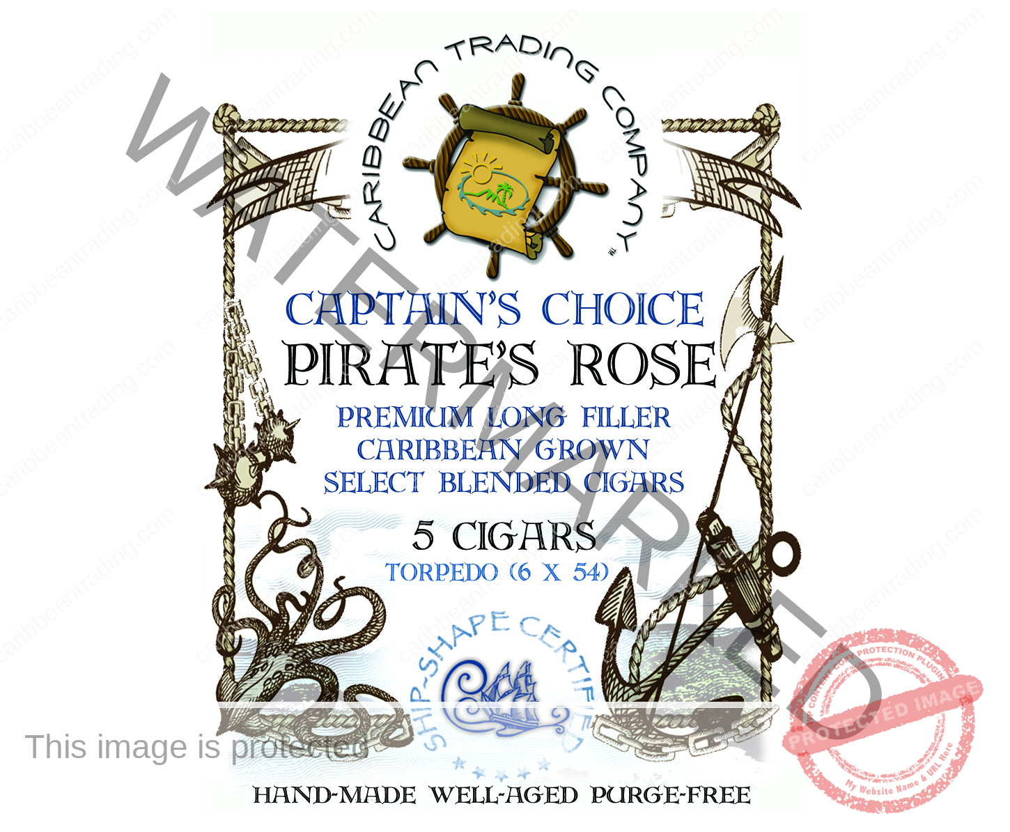 Captain's Choice Pirate's Rose Habano Rosado Canon Cigar (6x60) - 5 Pack - Image 7
