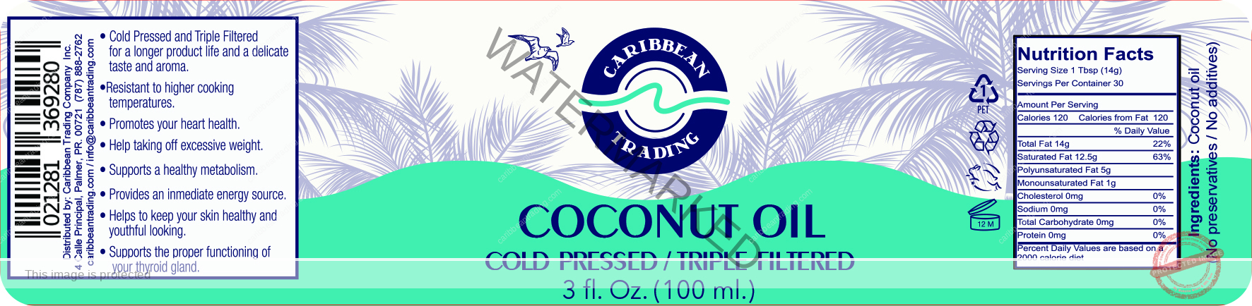 coconut oil-cold pressed-triple filtered