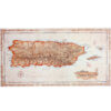Antiqued Puerto Rico Island Map - Large