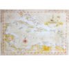 Antiqued Caribbean Islands Map - Small