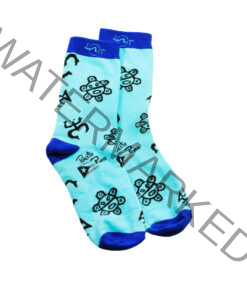 Tropical Socks Blue Taino Symbols